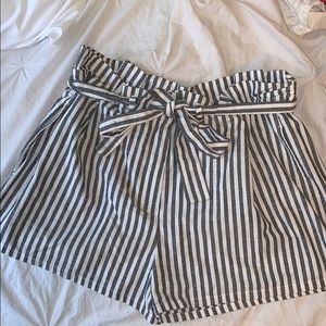 Striped Paper Bag Short